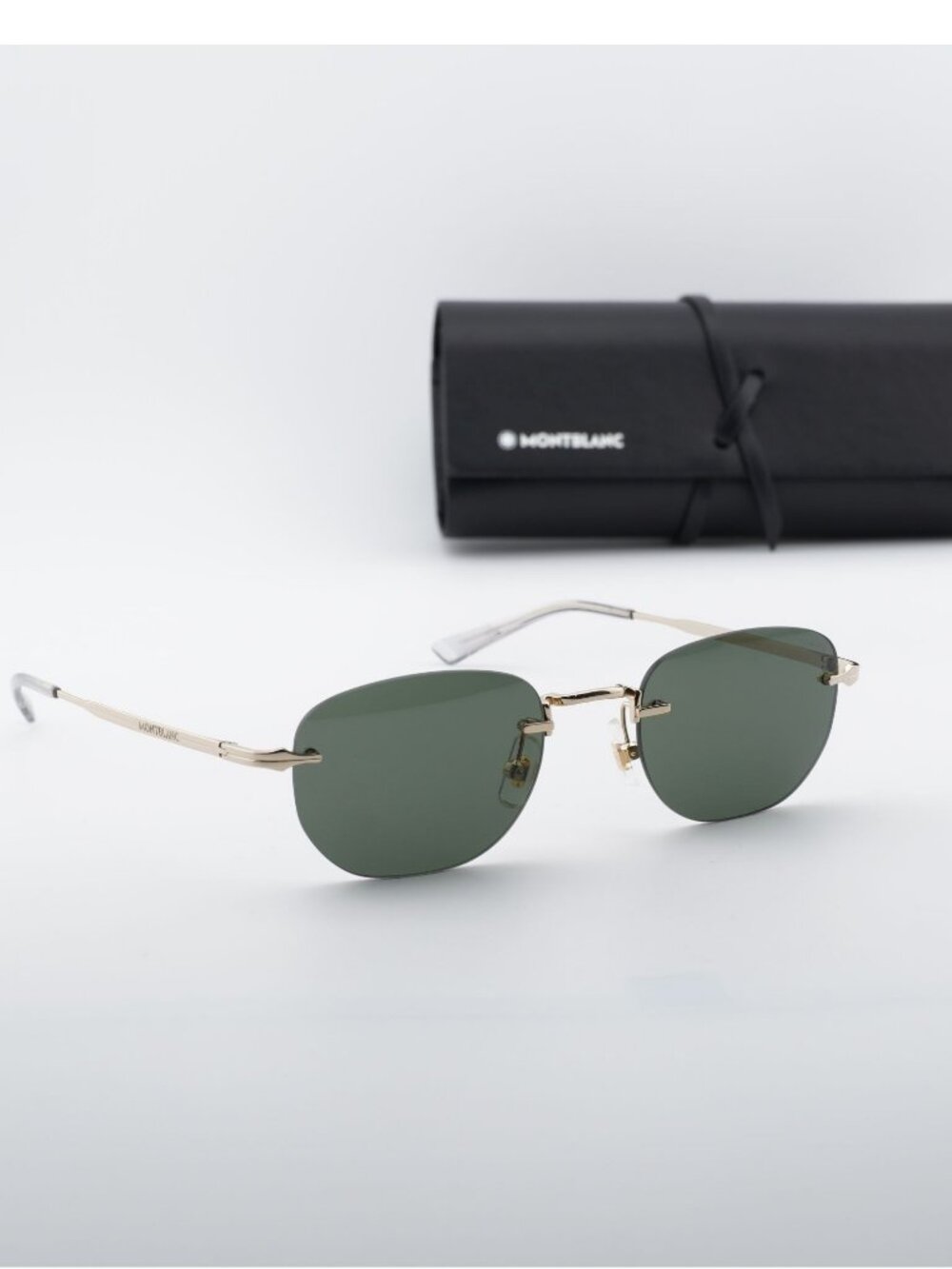 Montblanc MB0303S 001 Square Sunglasses - Gold / Grey